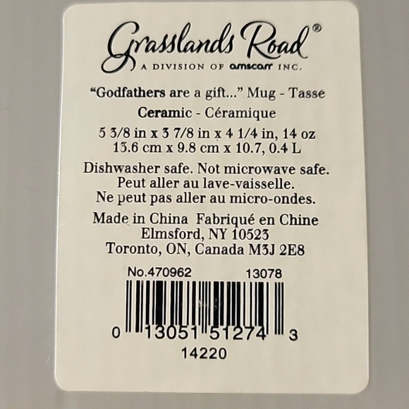 Vtg Grasslands Road Godfather's Are A Gift Mug Tasse Ceramic #14220 - Picture 10 of 10